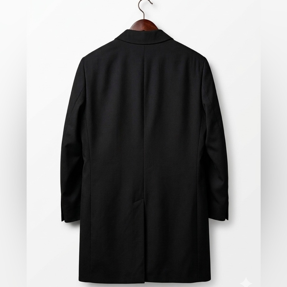 Jos. A. Bank Black Year Round Overcoat / Raincoat Full Cut Removable Wool Liner - Picture 3 of 9